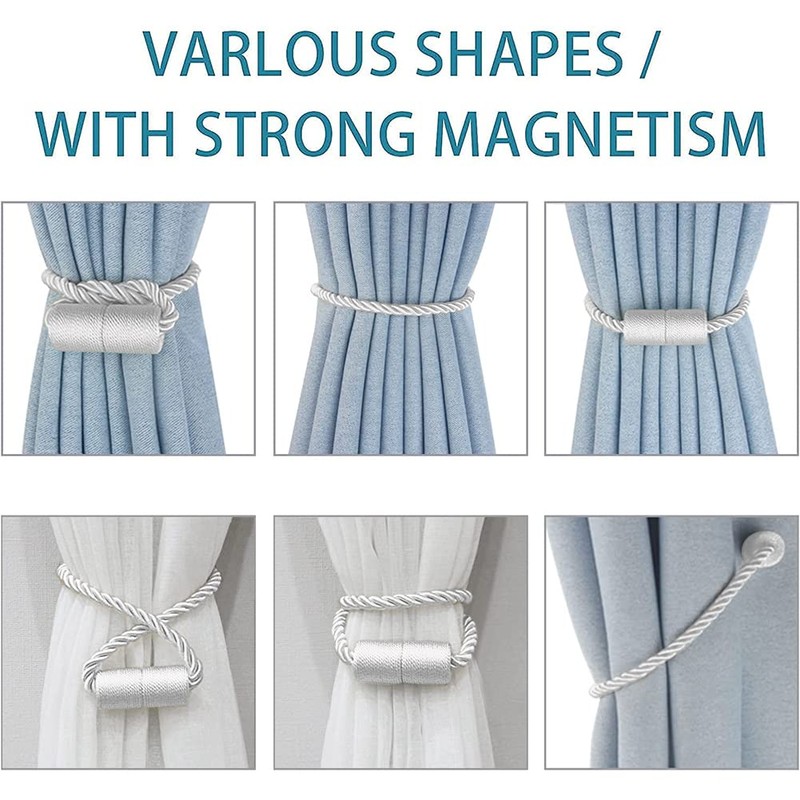 XDerlin 4 Pack Strong Magnetic Curtain Tiebacks Outdoor Decorative Tie