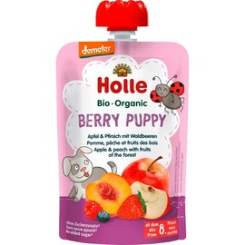 Holle Organic Pouch Berry Puppy - Apple & Peach with Fruits of the Forest 100g