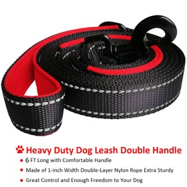 DDSColour Heavy Duty Dog Leash - 5ft 6ft Long, Double Traffic Handle Reflective - Suitable for Medium to Large Dogs - Strong, Training Nylon Leash