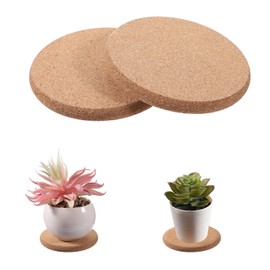 2PCS Cork Coasters for Drinks, Thickening Absorbent Heat Resistant Tea or Coffee Coaster for Drink Cup and Reusable Double Layers Cork Plant Coasters Mats