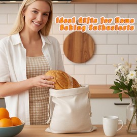 Ouligay 2 Pack Bread Bags Reusable Set Linen Drawstring Sourdough Bags for Homemade Bread Storage, Eco-Friendly & Durable, 15.75" x 11.81"