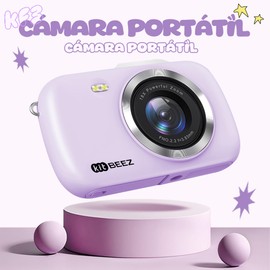 kitBEEZ Cámara Digital 1080P 64MP Vlogging con Tarjeta 32GB, Linda Cámara Digital, Zoom 18X, Anti-Shake y Disparo Continuo, Camara Fotografica Digicam Regalo para Niñas y Niños (Violeta)