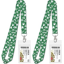 Lanyards for Cruise Key Cards [2 Pack] with Waterproof Key Cruise Card Holder (Green)