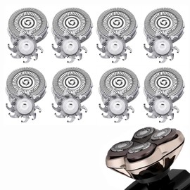 Shaver Replacement Blades compatible with Skull Shaver Pitbull Gold PRO Shaver Replacement Heads (Silver/8PCS)