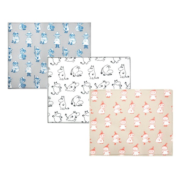 MOOMIN Water Absorbing Drying Mat, 3 Piece Set, Moomin, Little