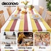 Deconovo Striped Tablecloth Polyester Rectangle Table Cloth Decorative Table Cover