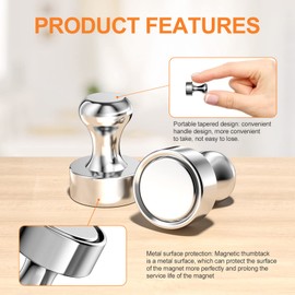 Newaner Neodymium Magnets Extra Strong Pack of 18 Mini Magnets 12 x 16 mm for Magnetic Board, Pegboard, Notice Board, Fridge Cone Magnets, Music Magnets, Neodymium Magnets, Small with Storage Box