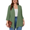 AusLook Women's Plus Size Lightweight Open Front Cardigan Army Green