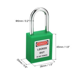 PATIKIL Lockout Tagout Locks with Key, Loto Locks Safety Padlock Lockout Locks Keyed Different with Lockout Tag for Valves Stations and Devices Style 1, Green
