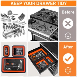 ARTIPOLY Collapsible Magnetic Parts Tray Set, 3 Different Size Foldable Silicone Magnetic Tool Trays for Bolts, Screws, Nuts and Other Small Metal Parts, Mechanic Tool for Men