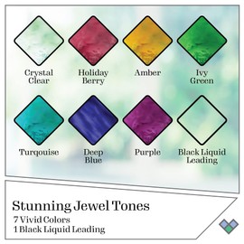 Gallery Glass Jewel Tones PROMOGGJL22 Stained Kit, 8 Piece Glass Paint Set for DIY Arts and Crafts, Perfect for Beginners and Artists