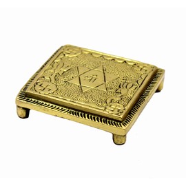 eSplanade Pooja Mandir Chowki Hocker aus Messing, Puja-Artikel, 6,6 cm (sehr klein)