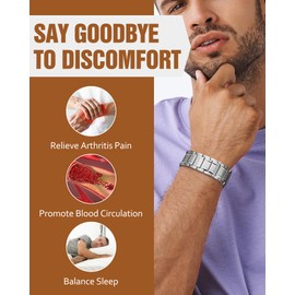 Jecanori 3X Magnetic Bracelets for Men Stainless Steel Bracelets With Adjustable Sizing Tool Gift