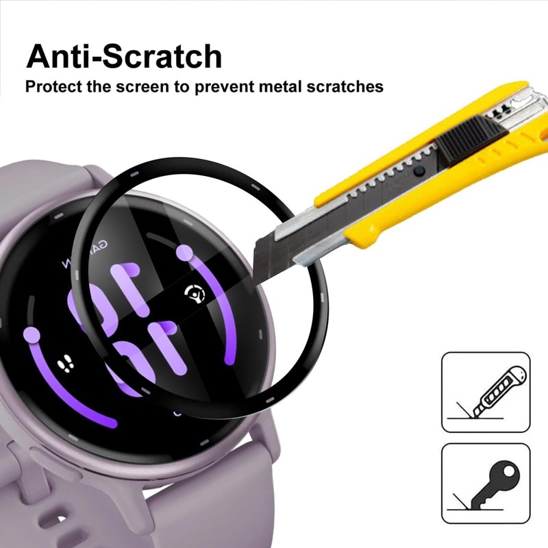 KZIOACSH Screen Protector for Garmin Vivoactive 5, 3 Pack Full Coverage 3D