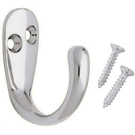 Fort Fasteners Robe Hooks Twin Chrome Plated Pack of 6