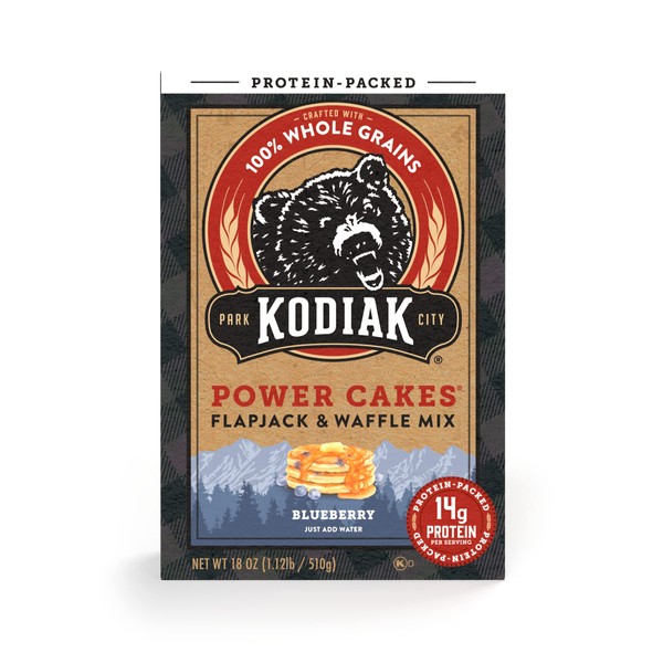 Kodiak Cakes Power Cakes, Pancake & Waffle Mix, Blueberry, High