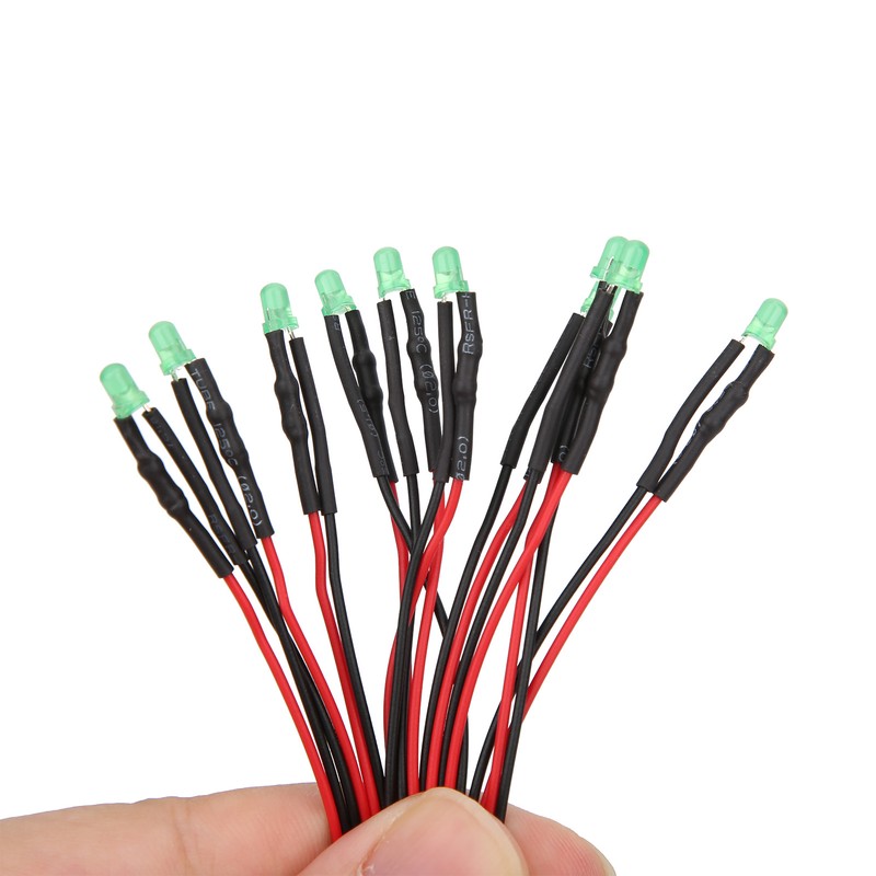 100Pcs LED Pre Wired LightEmitting Diode 12V Round Head High