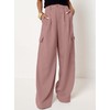 Dokotoo Pink Pants Work Dress Cargo Pants Women Wide Leg