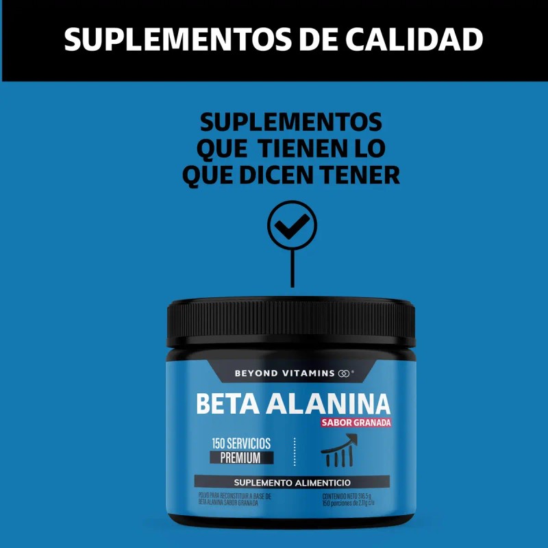 Beta Alanina Polvo 150 Servicios Máxima Pureza Sabor Granada Beyond