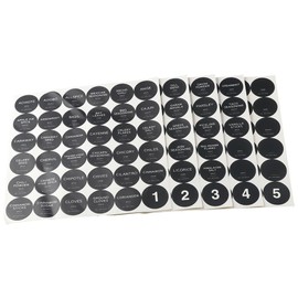 couponhub Set of 180 Printed Spice Jars Labels Stickers,Kitchen Storage Glass Bottle Circular Classification Seasoning Bottle Adhesive Sticker,Round Spices Label 1.38"