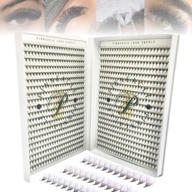 Pinneacle 1200 Premade volume fans eyelash extension for professional lash artist | Mixed 8 Sizes-in-1 Box | Lengths from 9-16mm | C, CC, D, M, L curl 6D 0.07 (10D Premium XXL Box D curl)