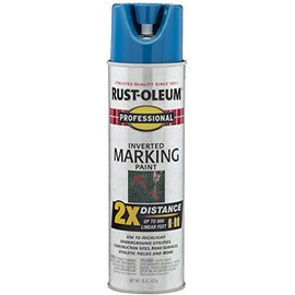 Rust-Oleum 266575 Professional 2X Distance Inverted Marking Spray Paint, 15 oz, Caution Blue