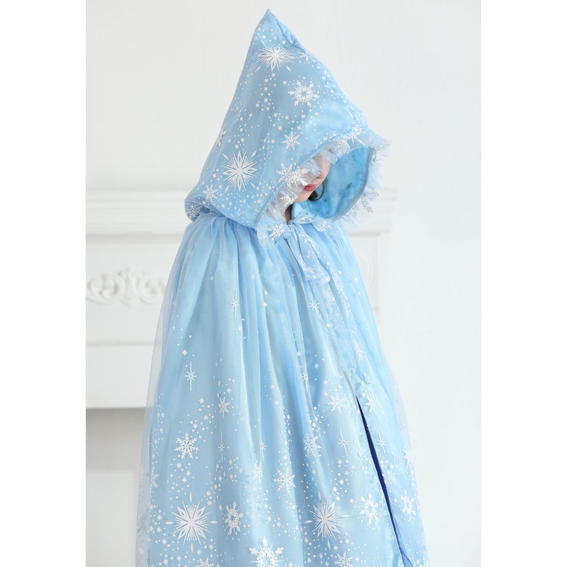 PURFEEL Girls Princess Cape Kids Snowflake Hooded Cloak Play Costume