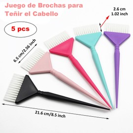 XINYUICEAN Juego de Brochas para Teñir el Cabello, 6 Piezas Brochas para Teñir el Cabello Brocha para Resaltar el Cabello Kit de Teñido para Teñir el Cabello Aplicador de Brocha para Salón Teñido (6)