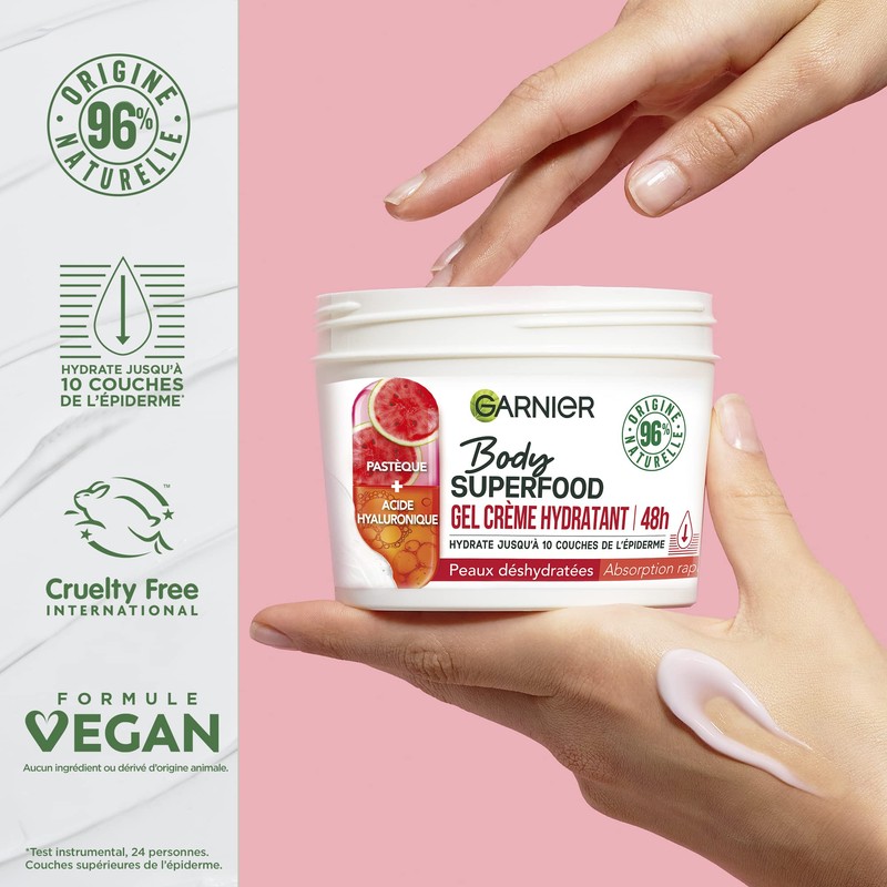 Garnier Body Superfood Gel Moisturising Cream Watermelon Hyaluronic Acid