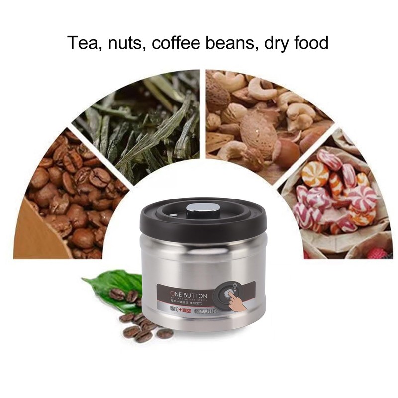 Vacuum Coffee Canister, Stainless Steel Coffee Vacuum Container Airtight Coffee