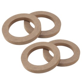 X AUTOHAUX 4 Pcs 4" Universal Wooden Khaki Car Speaker Subwoofer Spacer Rings