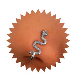 Inilbran Punk Snake Clip On Nose Ring Vintage Snake Fake Nose Ring Gold Wave Snake Nose Ring Not Pierced Nose Ring Jewellery for Women and Girls, Stainless Steel