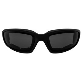 2 Pairs Maxx SS1 Sport Motorcycle Foam Padded Sunglasses Black Frame with Clear and Smoke Lens