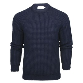 Xact Men's Tuck Rib Crew Neck Jumper, Soft Feel, Raglan Sleeves (Ink) S