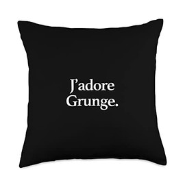 J'adore Music J'Adore (I Love) Grunge, Funny Minimalist Throw Pillow, 18x18, Multicolor