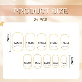 GlamRays Pack of 24 5D Relief Colourful Flowers Stickers Nails Short Square False Nails with Daisy Design Pink Orange French Tips on Nails