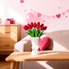 Relexome White Ceramic Bow Vase Unique Cute Decorative Bouquet Flower