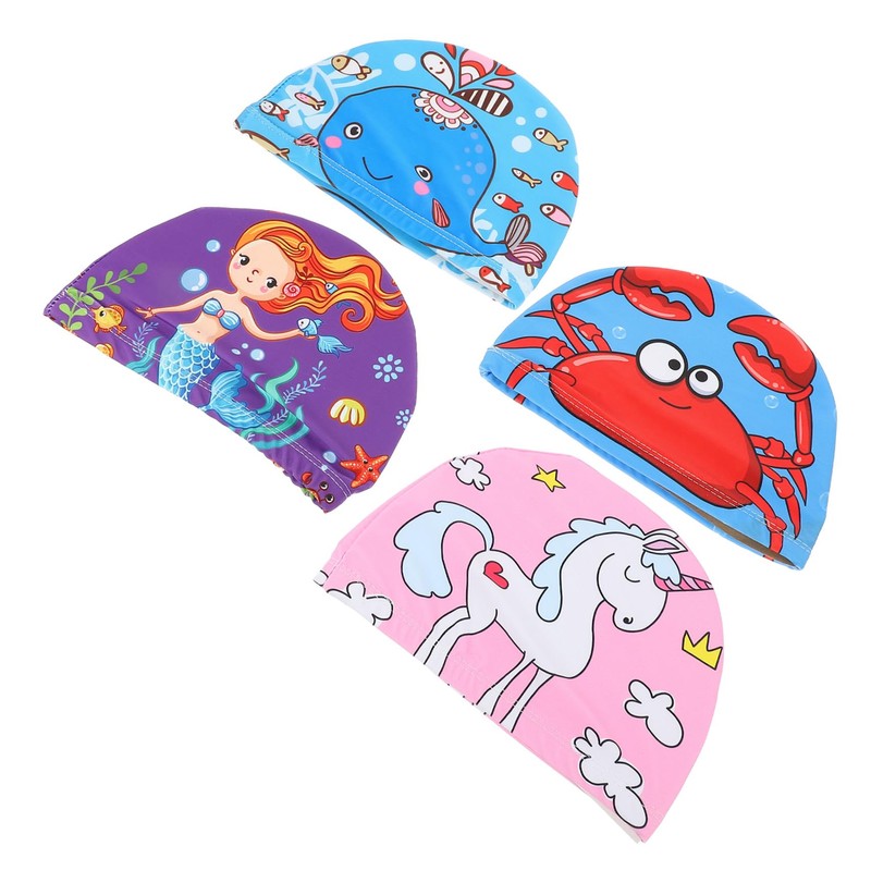 Gorro De Natación De Tela De 4 Piezas Gorro De