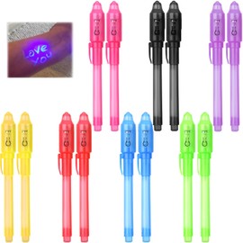 Nurhore Invisible Ink Pen, 14 Pcs Spy Pen for Kids with UV Light, Party Bag Fillers for Kids, Magic Marker for Boys & Girls Writing Secret Message