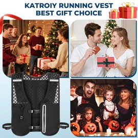 Kartoiy Running Vest Women with Water Bladder, Adjustable Running Hydration Vest Mens, Lightweight & Breathable Hydration Backpack for Trailrunning Hiking Marathon Cycling(Black)