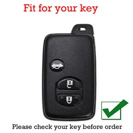 KUNIO Car Key Fob Cover Case Fit for Toyota 86 Crown Mark X Camry Prius Wish Ractis Avensis Aqua IQ Vitz Land Cruiser Prado Key Protective Cover Keychain TPU Key Holder 3 Buttons A White