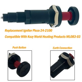 MENSI Piezo Igniter with Push Handle Compatible for 24-2100 Piezo Ignitor Kozy World ML083-03 Wall Heaters and Fireplaces, Compatible for Universal Grill, Patio Heater Igniter, 2 PCS