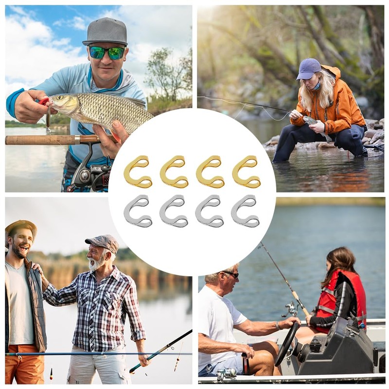 SUPERFINDINGS 200Pcs 2Colors U-Shaped Brass Links Freshwater Inline Spinner Fishing