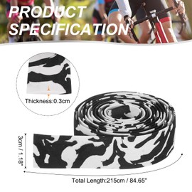 PATIKIL EVA Bike Handlebar Tape, 1 Pair Soft Bicycle Bar Tape One Size with End Plugs & Adhesive Backs for Road Cycling Folding, White/Black