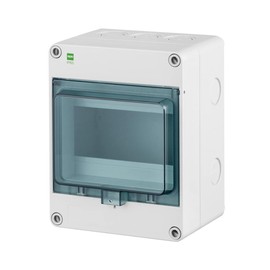 asvendo Surface-Mounted Electric Fuse Box, Distribution Box, Small Distribution, IP 65 Waterproof, Wet Rooms and Outdoor Use (1 Row for 6 Modules)