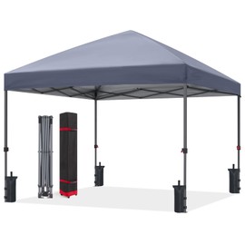ABCCANOPY Pop Up Canopy - 8x8 Outdoor Patio Portable Canopy Tent with 4 Weight Bags (Gray)