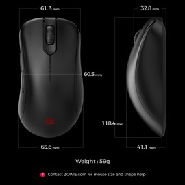 BenQ ZOWIE EC3-DW 4K Wireless Mouse for Esports, ​Sports Science, 4K Enhanced Receiver, 59g, Asymmetrical, Driverless, 3950 sensor, 4K Polling Rate