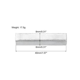 uxcell 1Pcs Door Spindle Bar, 40mm Long Square Spindle Door, Iron Door Knob Spindle Door Lock Replacement Parts for Most Type Door Knobs, Silver