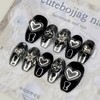 Chrome silver handmade nail tips, pedi tips - Coffin Egg