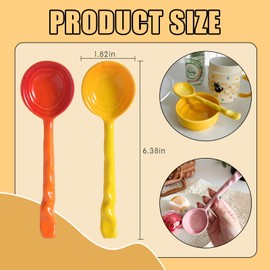 TMXAOK 4 Pieces Colorful Ceramic Spoons Porcelain Spoon Soup Porridge Yogurt Ice Cream Desserts Appetizers Spoon Teaspoon Portable Dinner Scoops Tablespoons for Buffet Restaurant Flatware (B-style)